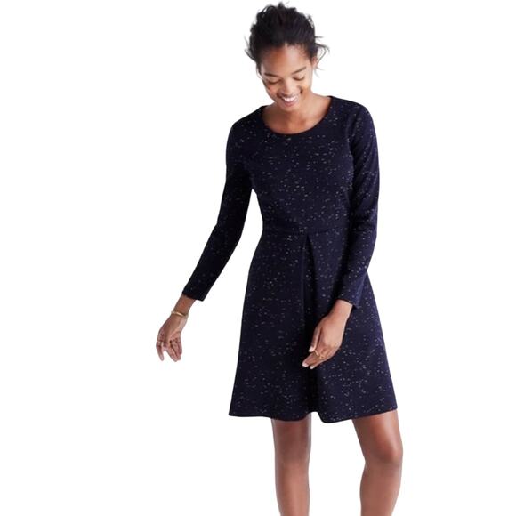 Madewell Gia Marled long sleeves Concept Dress in Navy Blue Size 6 - Picture 1 of 13